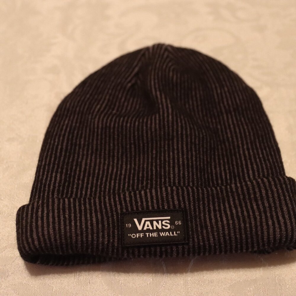 Vans Off the Wall One Size Black/Grey Knit Cap